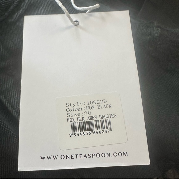 One Teaspoon Awesome Baggies 'Fox Black' Ripped Relaxed Tapered Leg Jeans Sz 30 - Picture 11 of 16